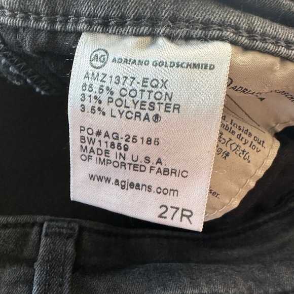 AG Adriano Goldschmied Stevie Ankle Slim Straight‎ Leg Black Jeans - Picture 8 of 8